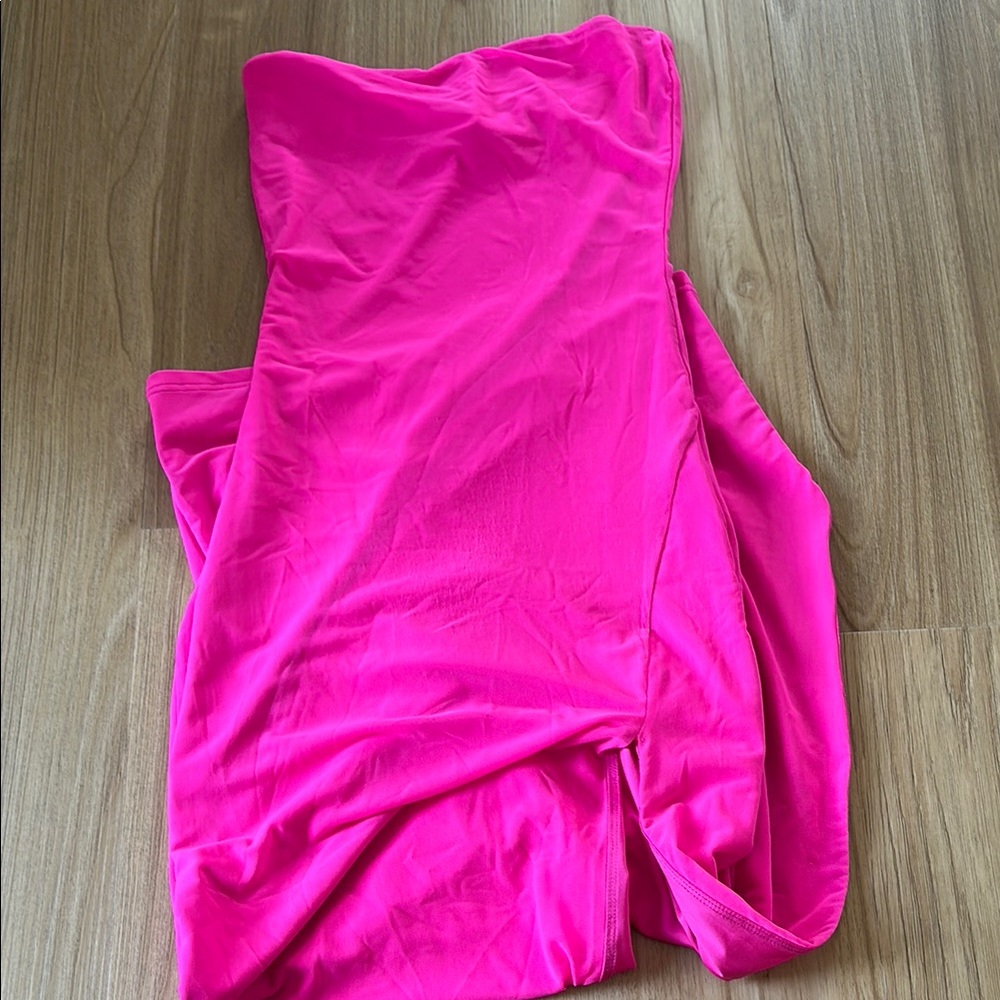 Princess Polly Strapless Pink Dress with Leg Slit